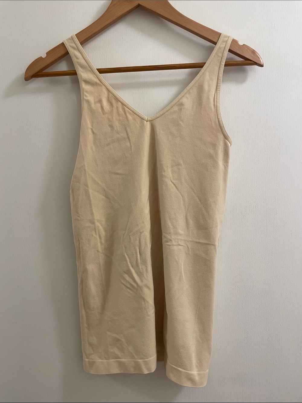 V-Neck Cream Tank Top - Lightweight Everyday Staple